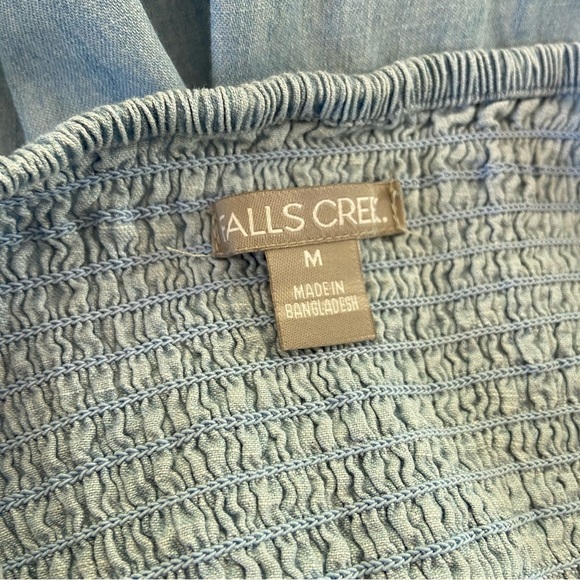 Falls Creek 100% Cotton Denim Tiered Dress Women’s Size medium - Picture 6 of 6